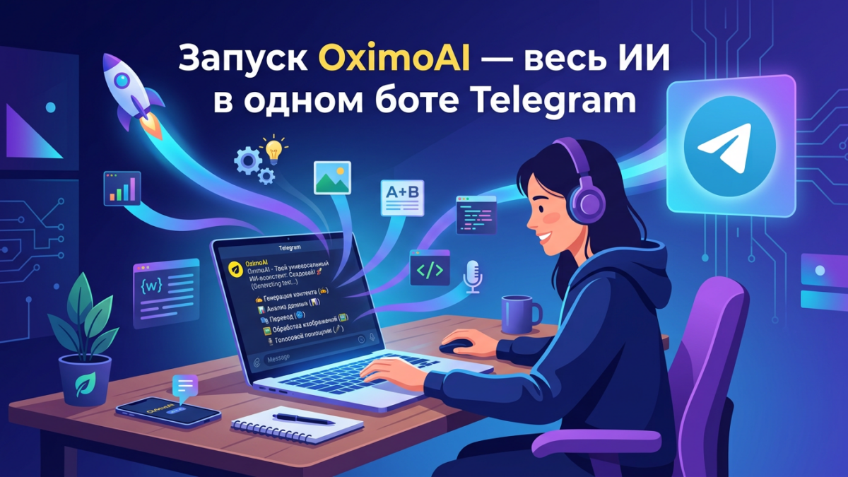 Запуск OximoAI — весь ИИ в одном боте Telegram